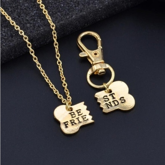 BOGO! Best Friends Set Necklace and Pet collar tag Gold color - Boutique NEW - Picture 3 of 4